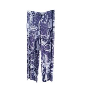 Chico’s Travelers Classic Butterfly Palazzo Pants Women’s Sz LG Tall Wide Leg